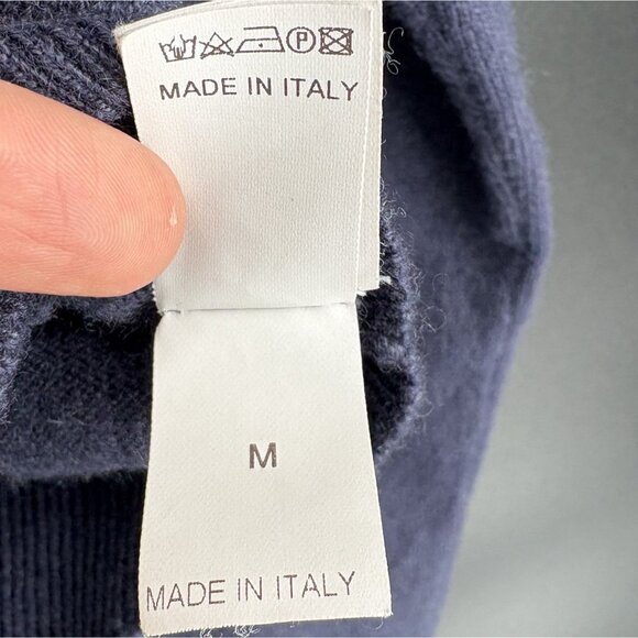 Brunello Cucinelli Women's Cropped 100% Cashmere Sweater M Blue Italy Old Money - Picture 9 of 11